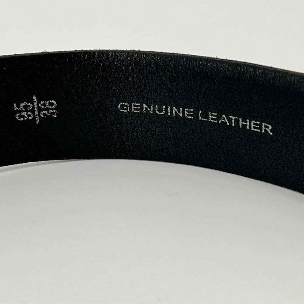 Vintage Fossil Black‎ Leather Belt 38